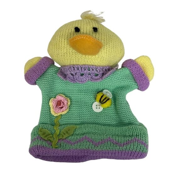 Hand Finger Puppet Crochet Duck Chick - Picture 1 of 3
